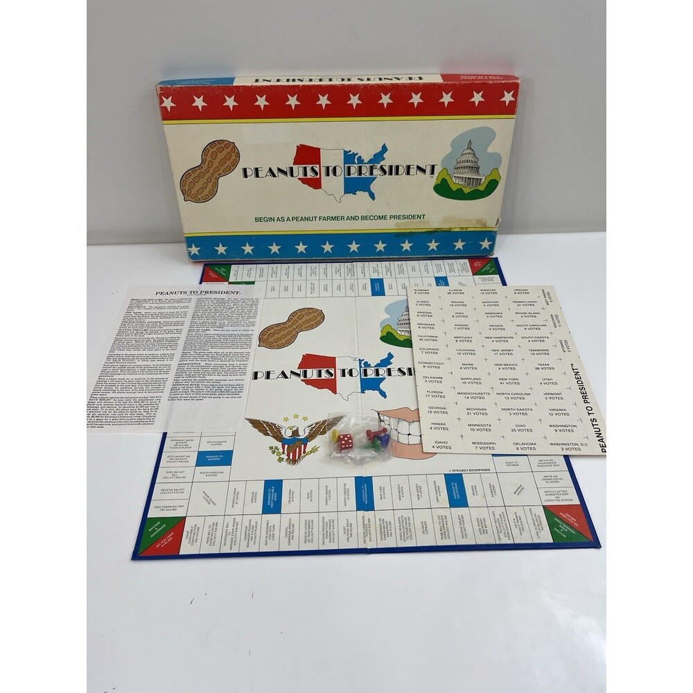 Vintage VTG Rare 1978 Peanuts to President Board Game Missing Money